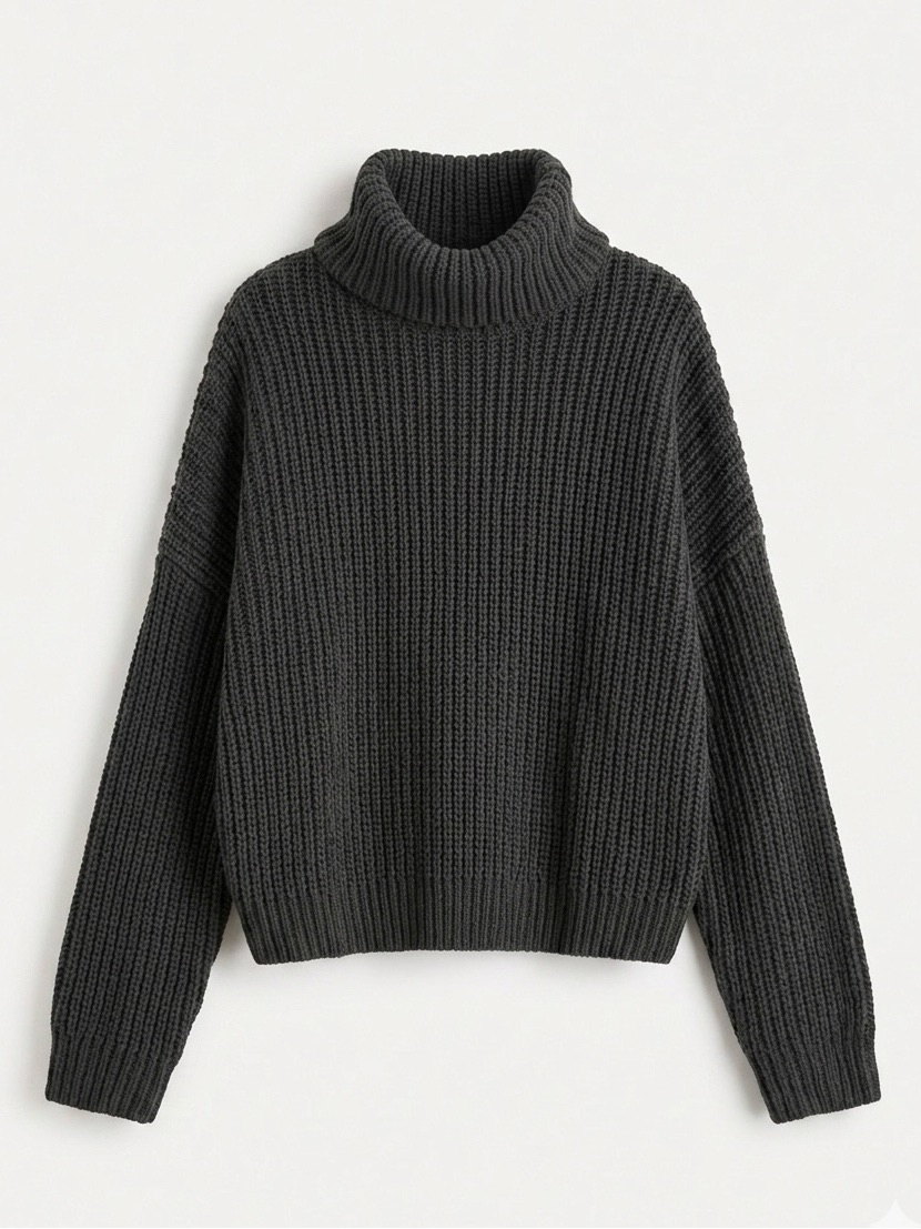 Abercrombie & Fitch Charcoal Black Chunky Turtleneck Sweater